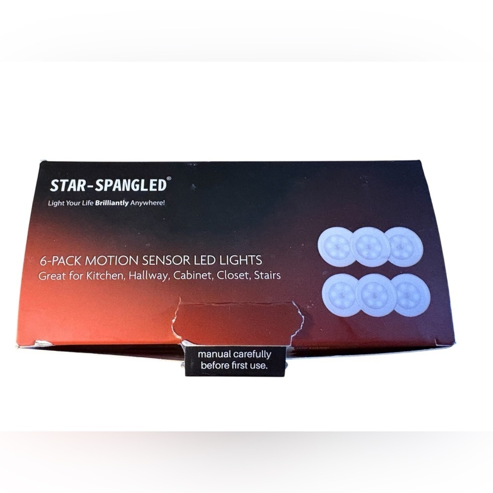 Motion Sensor LED Lights - 4 Pack, White - Picture 2 of 2